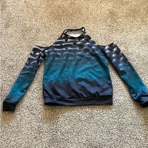 Philadelphia Eagles long sleeve cold shoulder top